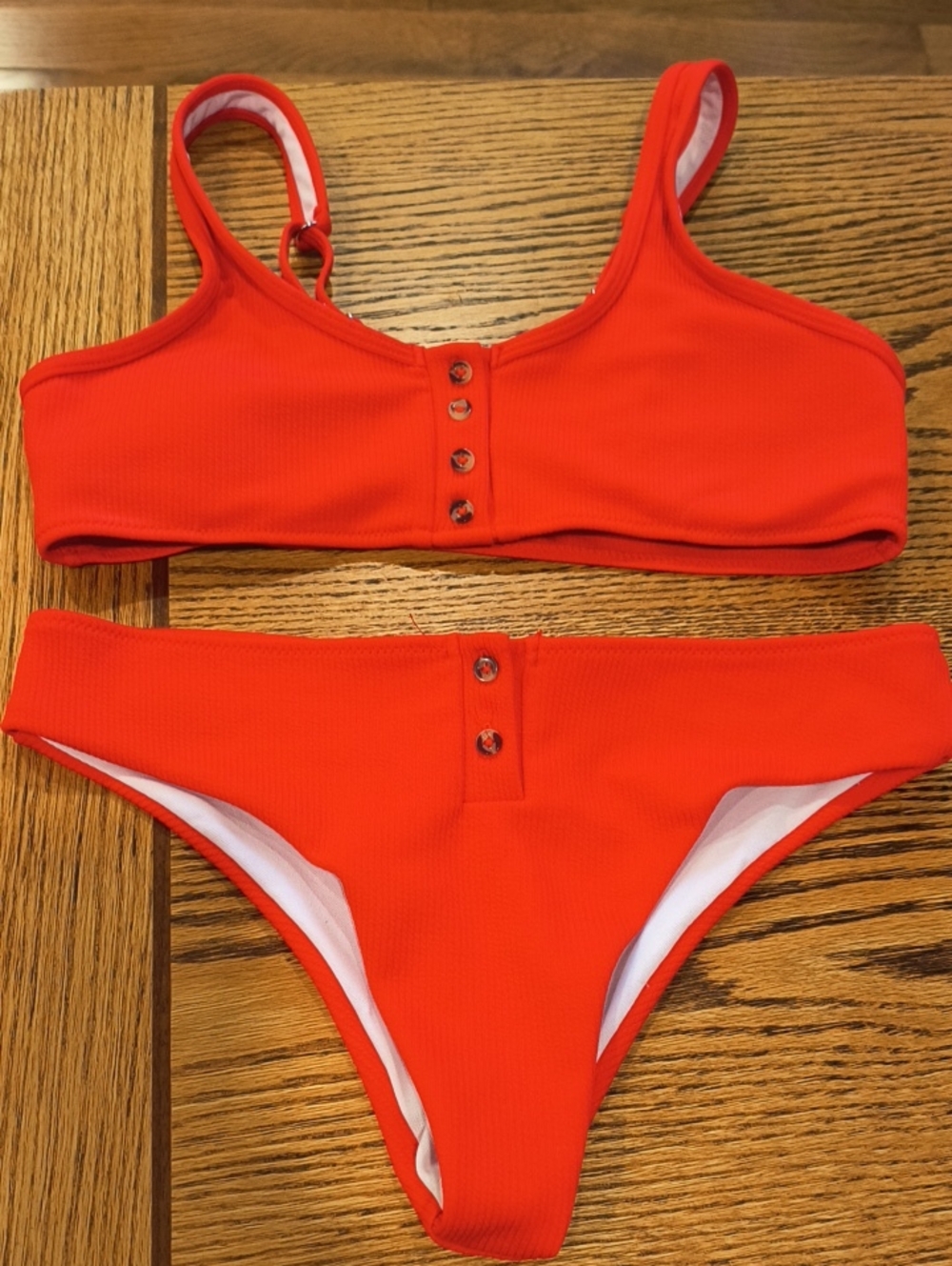 Women's Red Two-Piece  Swim Set